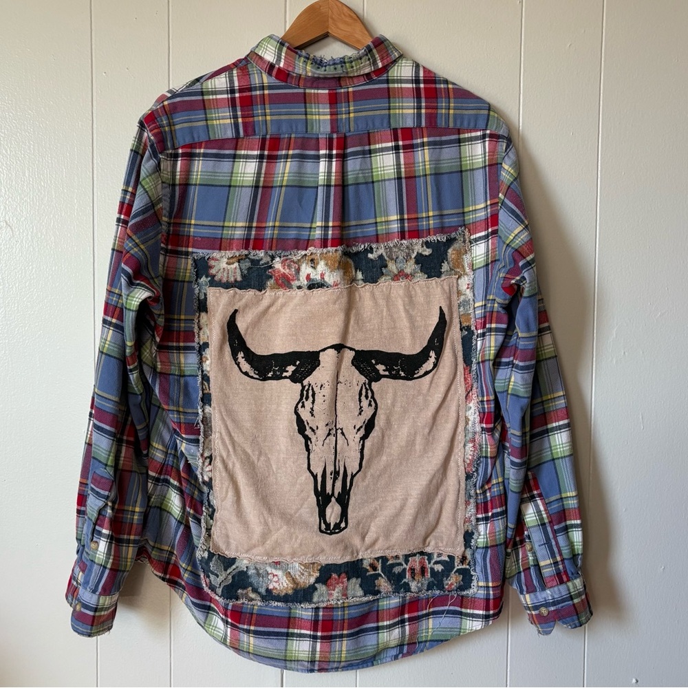 Ralph Lauren Upcycled Cattle Skull Flannel